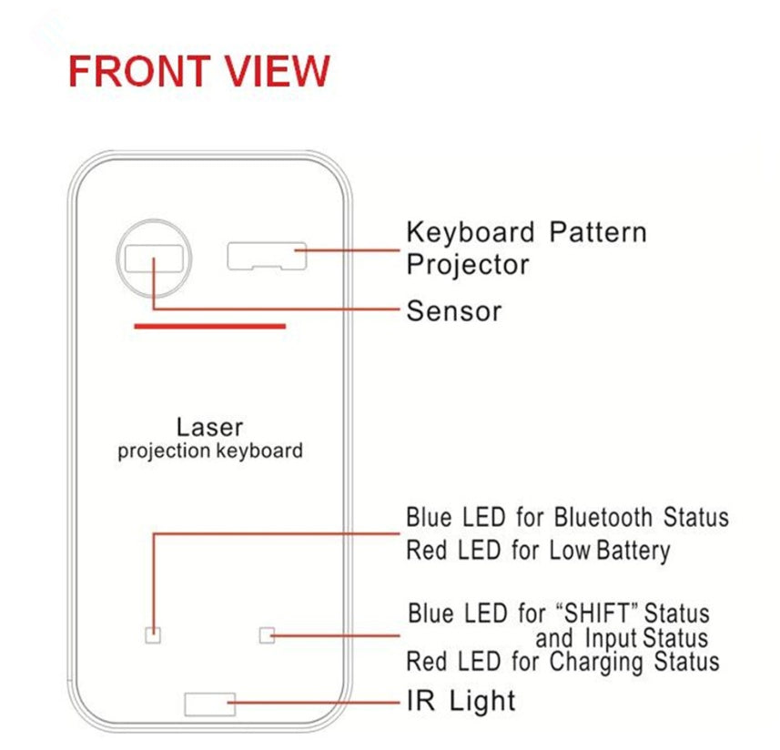 LEING FST Virtual Laser Keyboard Bluetooth Wireless Projector Phone Keyboard For Computer Pad Laptop